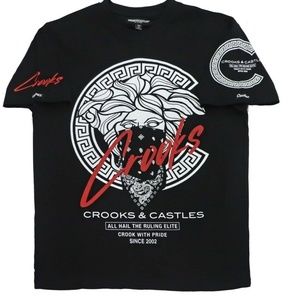 Crooks & Castles "Crook With Pride" Medusa T-Shirt Black Medium BNWT